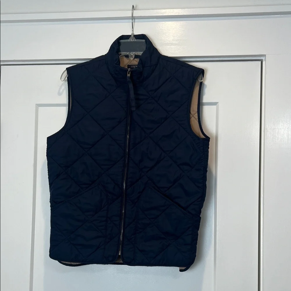 J. Crew Dark Blue Quilted Vest size small.